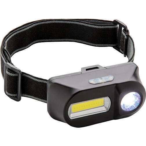 COB Und LED Stirnlampe, Schwarz , schwarz, ABS, 8,50cm x 4,30cm (Länge x Höhe), Bild 5