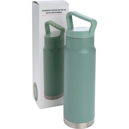 Auslaufsichere Vakuum-Flasche Mit Tragegriff, Grün , grün, Edelstahl, 28,30cm (Höhe), Bild 7