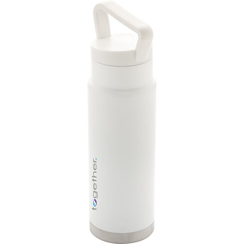 Auslaufsichere Vakuum-Flasche Mit Tragegriff, Weiß , weiß, Edelstahl, 28,30cm (Höhe), Bild 8