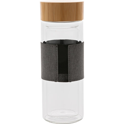 Impact Doppelwandige Borosilikatglas-Flasche , transparent, Glas, Bambus, 20,00cm (Höhe), Bild 5