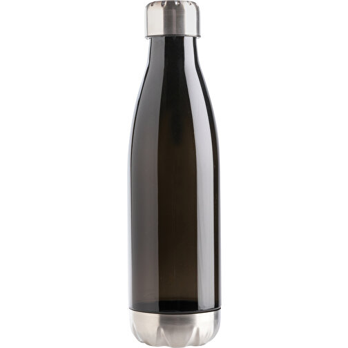 Auslaufsichere Trinkflasche Mit Stainless-Steel-Deckel, Schwarz , schwarz, Mit Glykol modifiziertes PET, 26,20cm (Höhe), Bild 1