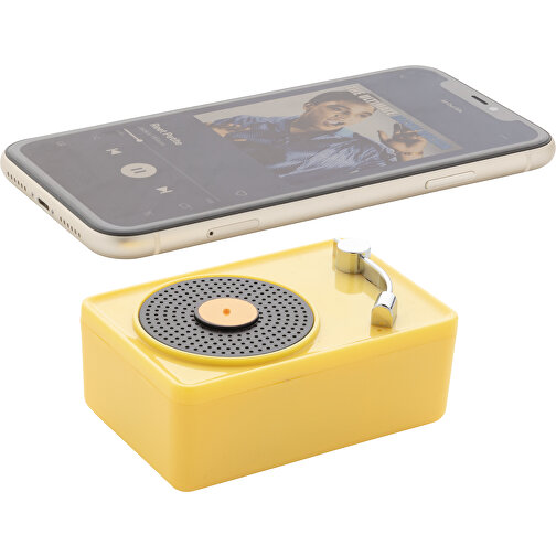 Mini Vintage Kabelloser 3W Lautsprecher, Gelb , gelb, ABS, 7,50cm x 5,00cm (Länge x Höhe), Bild 1