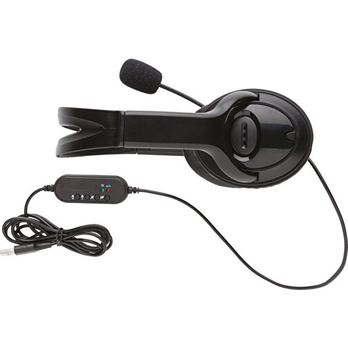 Over-Ear Headset Mit Kabel, Schwarz , schwarz, ABS, 14,20cm x 19,00cm (Länge x Höhe), Bild 3