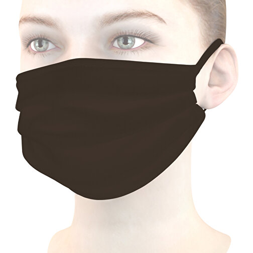 Mund-Nasen-Maske , walnuss, Baumwolle, 11,00cm x 9,00cm (Länge x Breite), Bild 1