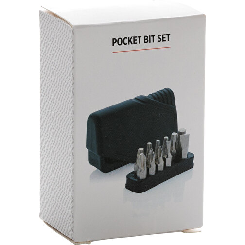 13-tlg. Pocket Bit-Set, Schwarz , schwarz, ABS, 7,10cm x 4,50cm (Länge x Höhe), Bild 2