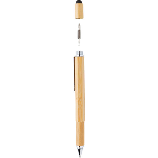 5-in-1 Bambus Tool-Stift, Braun , braun, Bambus, 15,00cm (Höhe), Bild 7