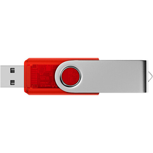 USB-Stick SWING 2.0 128 GB , Promo Effects MB , rot transparent MB , 131 GB , Kunststoff, Metall MB , 3 - 10 MB/s MB , 5,80cm x 1,09cm x 1,90cm (Länge x Höhe x Breite), Bild 3