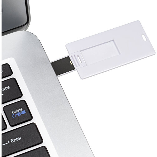 USB-Stick CARD Small 2.0 128GB Mit Verpackung , Promo Effects MB , weiss MB , 131 GB , Kunststoff MB , 3 - 10 MB/s MB , 6,05cm x 0,25cm x 3,00cm (Länge x Höhe x Breite), Bild 4