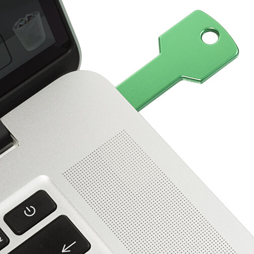 USB-Stick Schlüssel 2.0 128GB , Promo Effects MB , grün MB , 131 GB , Metall MB , 3 - 10 MB/s MB , 5,70cm x 2,40cm (Länge x Breite), Bild 3