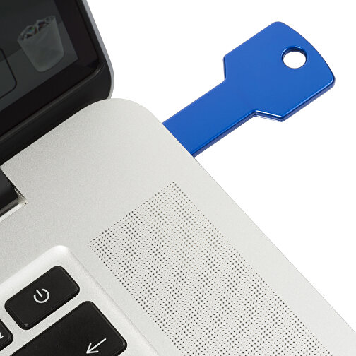 USB-Stick Schlüssel 2.0 128GB , Promo Effects MB , blau MB , 131 GB , Metall MB , 3 - 10 MB/s MB , 5,70cm x 2,40cm (Länge x Breite), Bild 3
