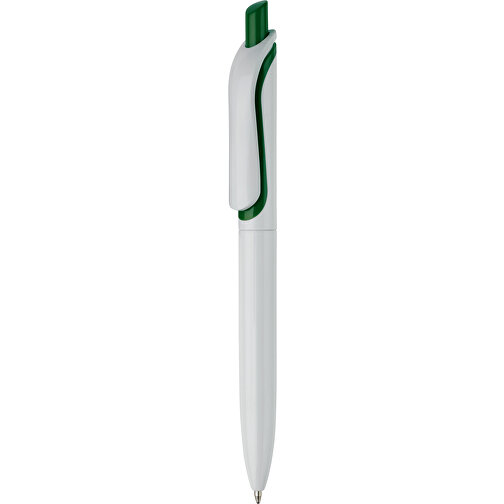 Kugelschreiber Modell Click Shadow - Hergestellt In Deutschland , weiss / dunkelgrün, ABS, 14,30cm (Länge), Bild 1