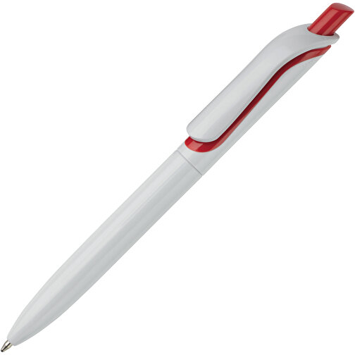 Kugelschreiber Modell Click Shadow - Hergestellt In Deutschland , weiss / rot, ABS, 14,30cm (Länge), Bild 2