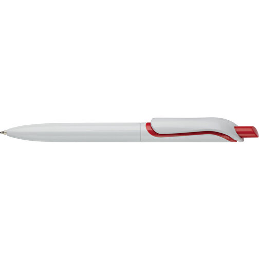 Kugelschreiber Modell Click Shadow - Hergestellt In Deutschland , weiß / rot, ABS, 14,30cm (Länge), Bild 3