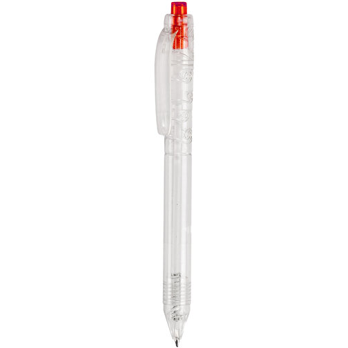 Kugelschreiber R-PET , transparent rot, R-PET, 14,30cm (Länge), Bild 1