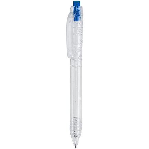 Kugelschreiber R-PET , transparent dunkelblau, R-PET, 14,30cm (Länge), Bild 1