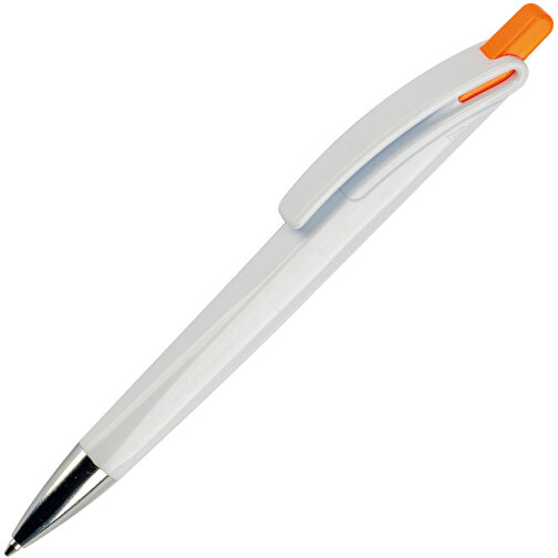 Kugelschreiber Riva Hardcolour , weiß / orange, ABS, 14,40cm (Länge), Bild 2