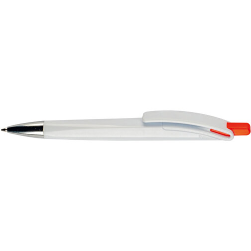 Kugelschreiber Riva Hardcolour , weiss / rot, ABS, 14,40cm (Länge), Bild 3