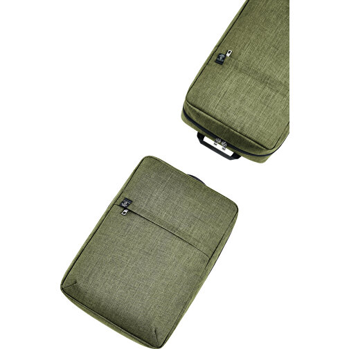 Notebook-Rucksack EUROPE , Halfar, grün-meliert, rPET melange, 12,00cm x 42,00cm x 28,00cm (Länge x Höhe x Breite), Bild 5