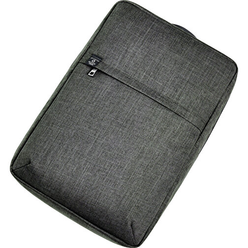 Notebook-Rucksack EUROPE , Halfar, grau meliert, rPET melange, 12,00cm x 42,00cm x 28,00cm (Länge x Höhe x Breite), Bild 5