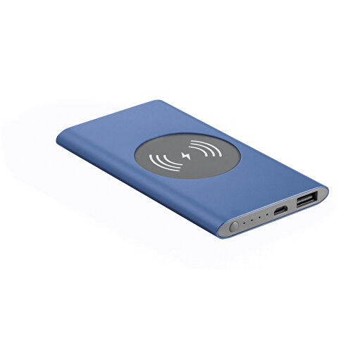 CASSINI. Induktive Powerbank , blau, Aluminium, , Bild 1