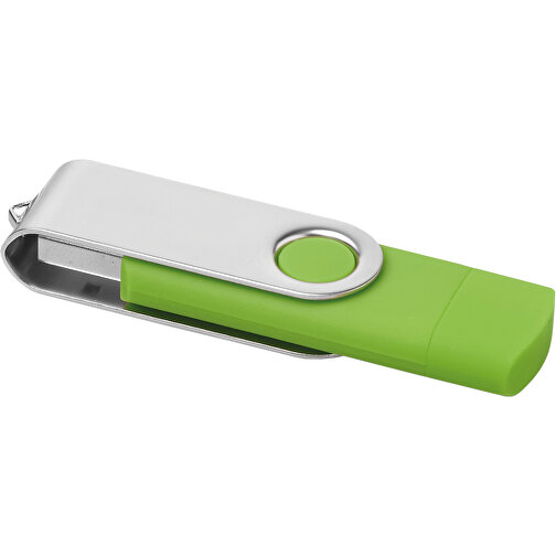 On The Go USB Stick , limette MB , 4 GB , ABS, Metall MB , 2.5 - 6 MB/s MB , 7,00cm x 1,10cm x 2,00cm (Länge x Höhe x Breite), Bild 1