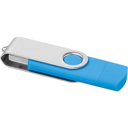 On The Go USB Stick , türkis MB , 2 GB , ABS, Metall MB , 2.5 - 6 MB/s MB , 7,00cm x 1,10cm x 2,00cm (Länge x Höhe x Breite), Bild 1