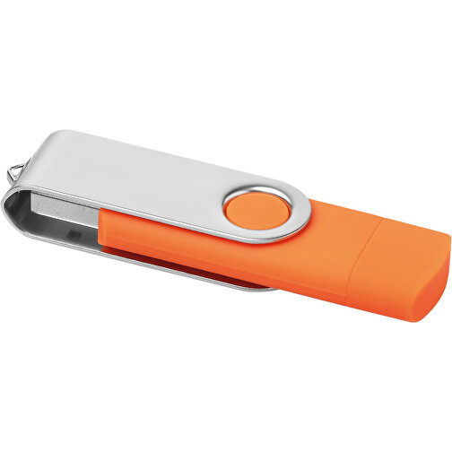 On The Go USB Stick , orange MB , 1 GB , ABS, Metall MB , 2.5 - 6 MB/s MB , 7,00cm x 1,10cm x 2,00cm (Länge x Höhe x Breite), Bild 1