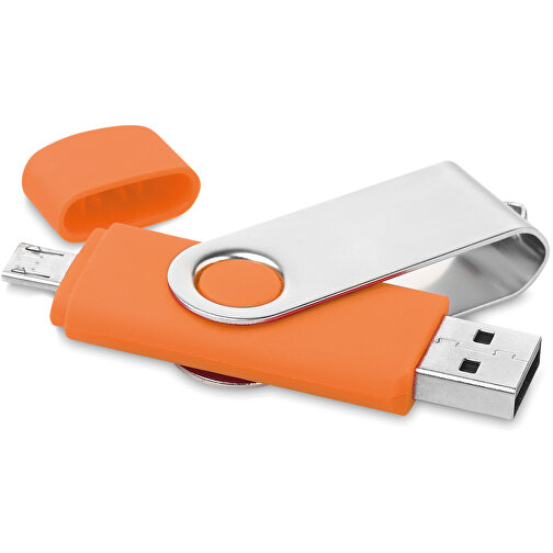 On The Go USB Stick , orange MB , 1 GB , ABS, Metall MB , 2.5 - 6 MB/s MB , 7,00cm x 1,10cm x 2,00cm (Länge x Höhe x Breite), Bild 4