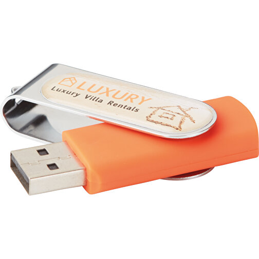 Techmate USB Stick Mit Fullcolor Doming , orange MB , 4 GB , ABS, Metall MB , 2.5 - 6 MB/s MB , 5,50cm x 1,00cm x 1,90cm (Länge x Höhe x Breite), Bild 1