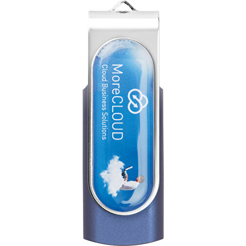 Techmate USB Stick Mit Fullcolor Doming , blau MB , 2 GB , ABS, Metall MB , 2.5 - 6 MB/s MB , 5,50cm x 1,00cm x 1,90cm (Länge x Höhe x Breite), Bild 2