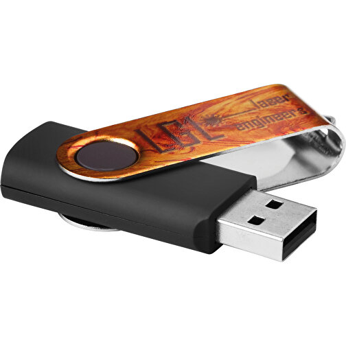 Techmate USB Stick Mit Allover Druck , schwarz MB , 8 GB , ABS, Metall MB , 2.5 - 6 MB/s MB , 5,50cm x 1,00cm x 1,90cm (Länge x Höhe x Breite), Bild 1