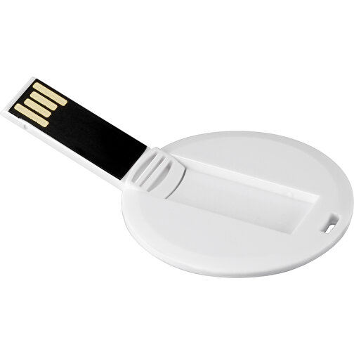 Runder USB Stick , weiss MB , 2 GB , ABS MB , 2.5 - 6 MB/s MB , 4,30cm x 0,30cm x 4,30cm (Länge x Höhe x Breite), Bild 3