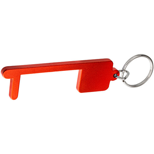Schlüsselanhänger RE98-MY-KEY-DISTANCE , Re98, rot, Aluminium, Edelstahl, 8,35cm x 0,40cm x 2,30cm (Länge x Höhe x Breite), Bild 1