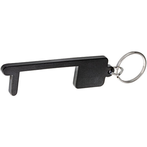 Schlüsselanhänger RE98-MY-KEY-DISTANCE , Re98, schwarz, Aluminium, Edelstahl, 8,35cm x 0,40cm x 2,30cm (Länge x Höhe x Breite), Bild 1