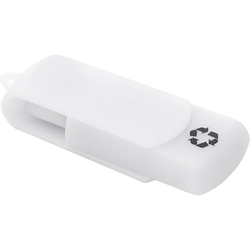 USB Stick Zum Heraus Drehen Aus 100% Recycling-Material , weiß MB , 1 GB , ABS MB , 2.5 - 6 MB/s MB , 6,00cm x 1,05cm x 1,80cm (Länge x Höhe x Breite), Bild 1