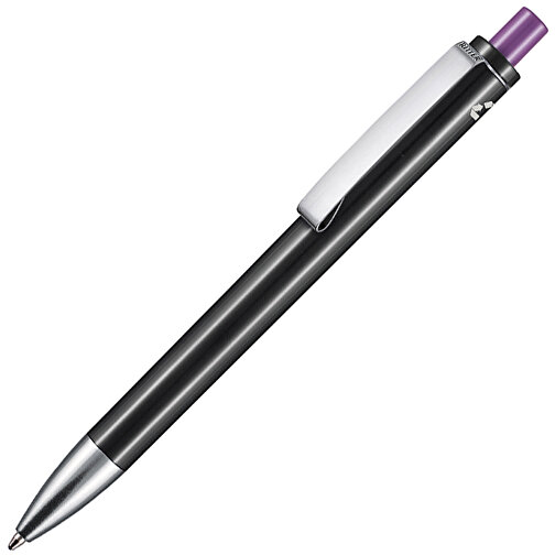Kugelschreiber EXOS RECYCLED P , Ritter-Pen, schwarz/violett, ABS u. Metall, 14,10cm (Länge), Bild 2