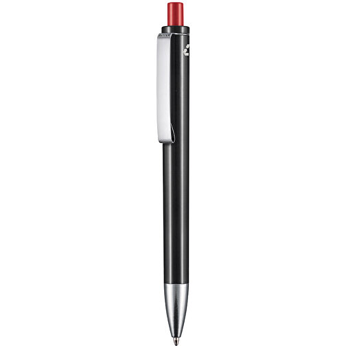 Kugelschreiber EXOS RECYCLED P , Ritter-Pen, schwarz/signalrot, ABS u. Metall, 14,10cm (Länge), Bild 1