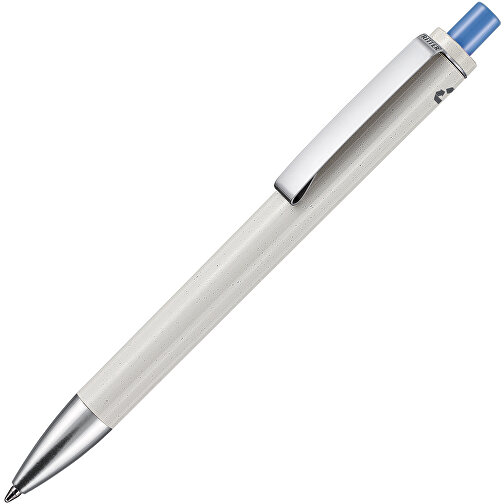 Kugelschreiber EXOS RECYCLED P , Ritter-Pen, grau/taubenblau, ABS u. Metall, 14,10cm (Länge), Bild 2