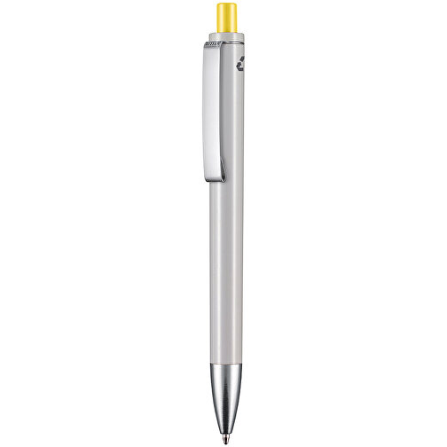 Kugelschreiber EXOS RECYCLED P , Ritter-Pen, grau/zitronengelb, ABS u. Metall, 14,10cm (Länge), Bild 1