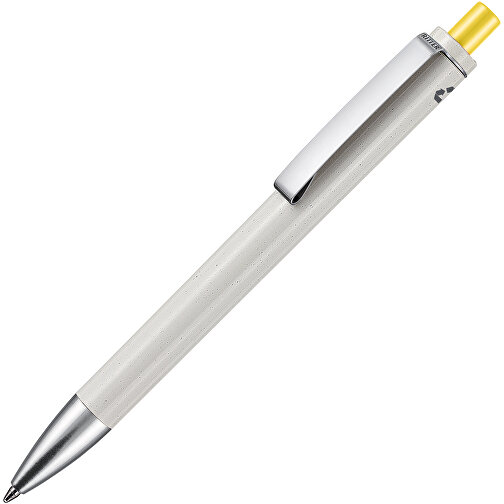 Kugelschreiber EXOS RECYCLED P , Ritter-Pen, grau/zitronengelb, ABS u. Metall, 14,10cm (Länge), Bild 2