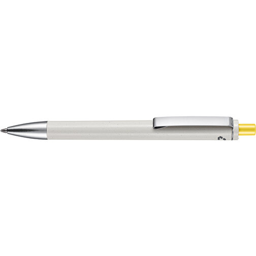 Kugelschreiber EXOS RECYCLED P , Ritter-Pen, grau/zitronengelb, ABS u. Metall, 14,10cm (Länge), Bild 3