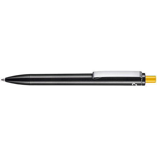 Kugelschreiber EXOS RECYCLED , Ritter-Pen, schwarz/aprikosengelb, ABS u. Metall, 14,10cm (Länge), Bild 3