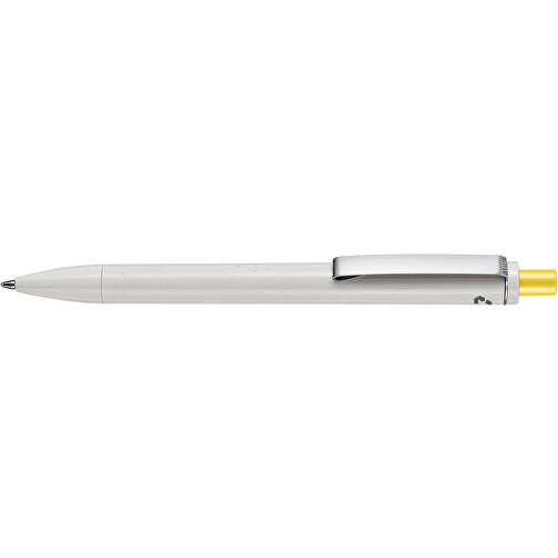 Kugelschreiber EXOS RECYCLED , Ritter-Pen, grau/zitronengelb, ABS u. Metall, 14,10cm (Länge), Bild 3