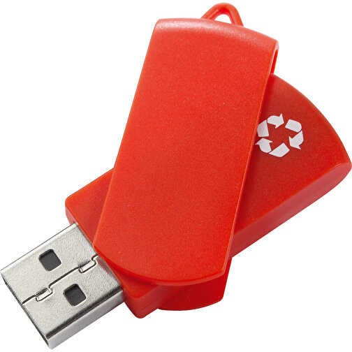 USB Stick Zum Heraus Drehen Aus 100% Recycling-Material , rot MB , 1 GB , ABS MB , 2.5 - 6 MB/s MB , 6,00cm x 1,05cm x 1,80cm (Länge x Höhe x Breite), Bild 1