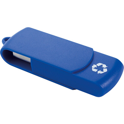 USB Stick Zum Heraus Drehen Aus 100% Recycling-Material , blau MB , 4 GB , ABS MB , 2.5 - 6 MB/s MB , 6,00cm x 1,05cm x 1,80cm (Länge x Höhe x Breite), Bild 1