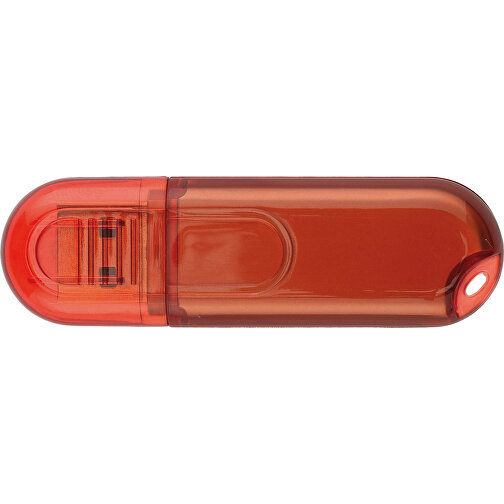 Mini USB Stick , transparent rot MB , 8 GB , ABS MB , 2.5 - 6 MB/s MB , 5,90cm x 0,90cm x 1,80cm (Länge x Höhe x Breite), Bild 2