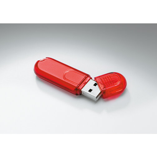 Mini USB Stick , transparent rot MB , 4 GB , ABS MB , 2.5 - 6 MB/s MB , 5,90cm x 0,90cm x 1,80cm (Länge x Höhe x Breite), Bild 3
