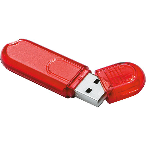 Mini USB Stick , transparent rot MB , 32 GB , ABS MB , 2.5 - 6 MB/s MB , 5,90cm x 0,90cm x 1,80cm (Länge x Höhe x Breite), Bild 1
