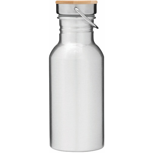 Aluminium Trinkflasche ECO TRANSIT , silber, Aluminium / Edelstahl / Bambus, 19,00cm (Höhe), Bild 3