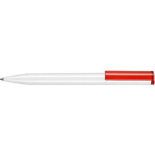 Kugelschreiber LIFT RECYCLED , Ritter-Pen, weiß / rot transparent, ABS-Kunststoff, 14,00cm (Länge), Bild 3